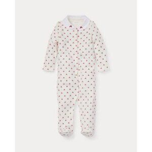 Ralph Lauren Baby Girl Reindeer Velour Coverall  6M